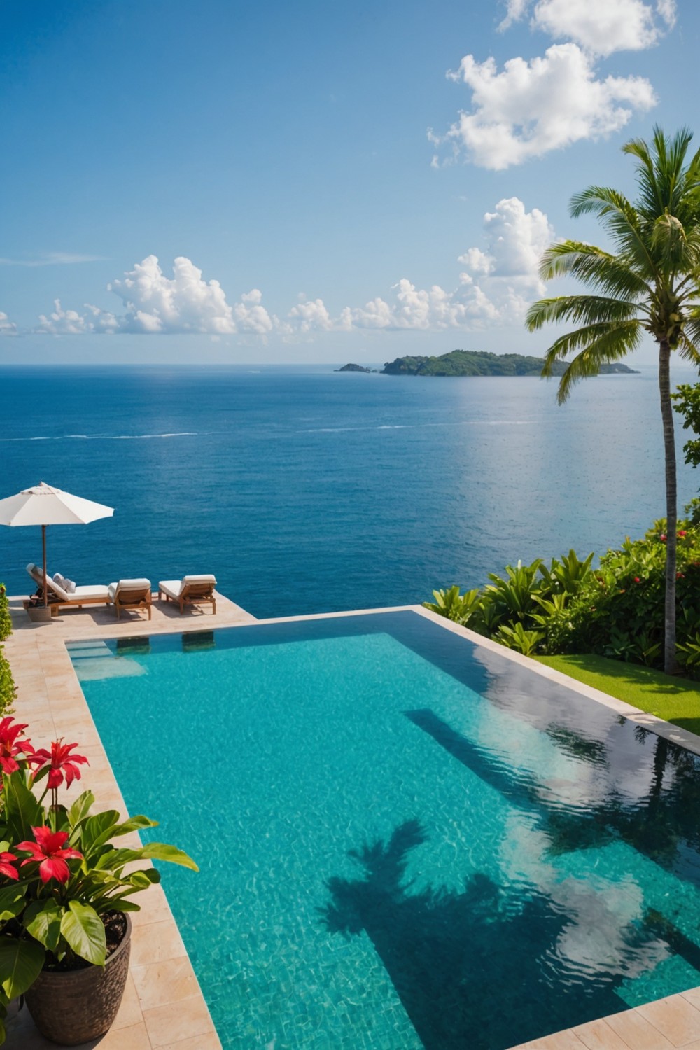 Infinity Pool with Tropical Ocean View