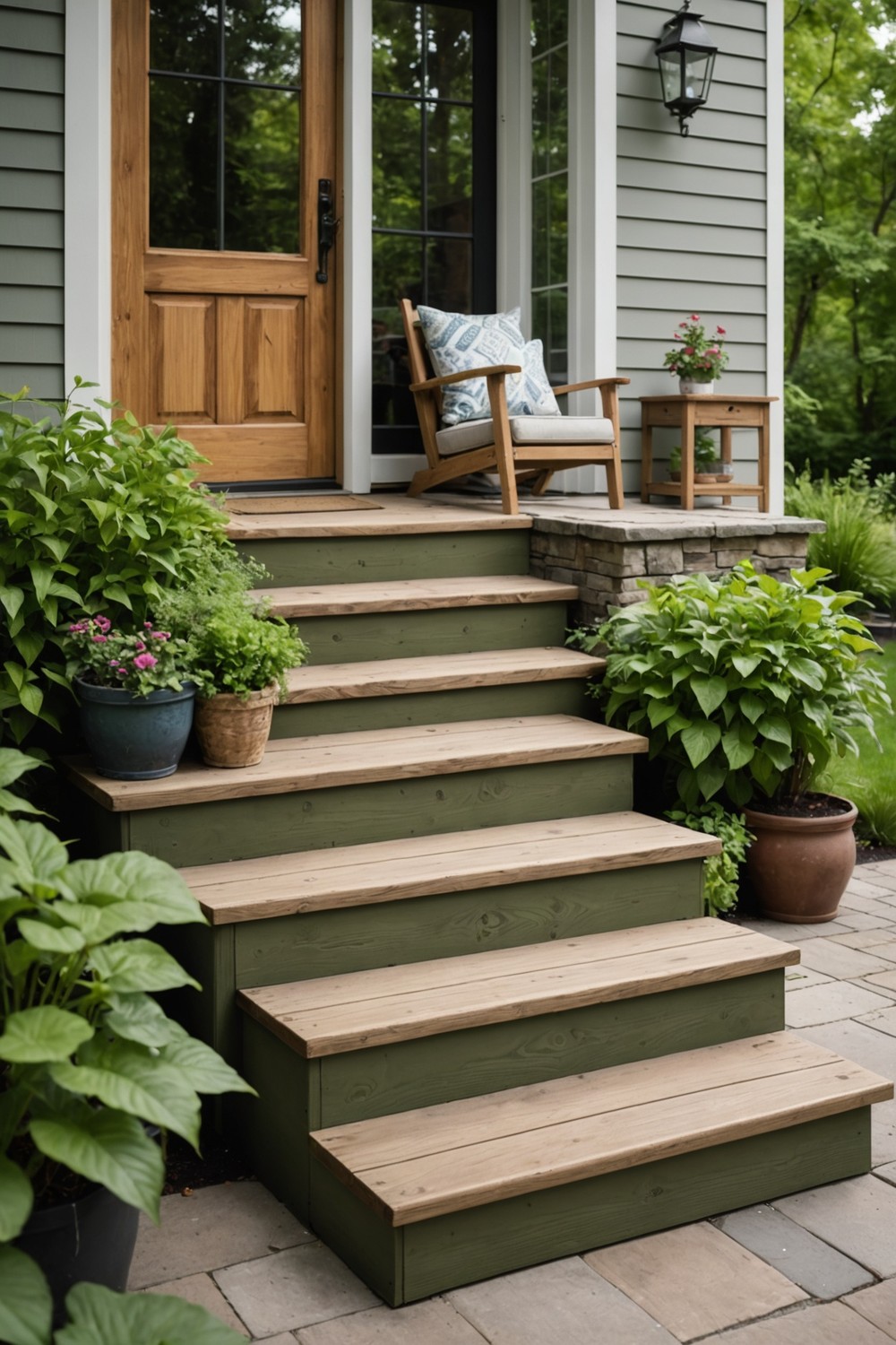 Pressure-Treated Wood Steps for Durability