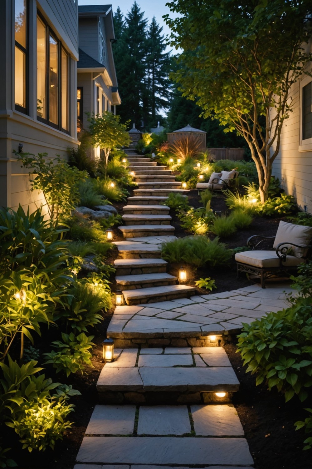 Side Yard Lighting for Ambiance and Safety