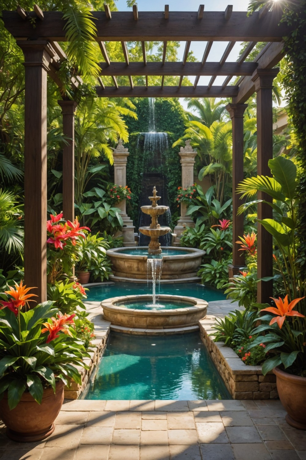 Soothing Water Feature with Fountain