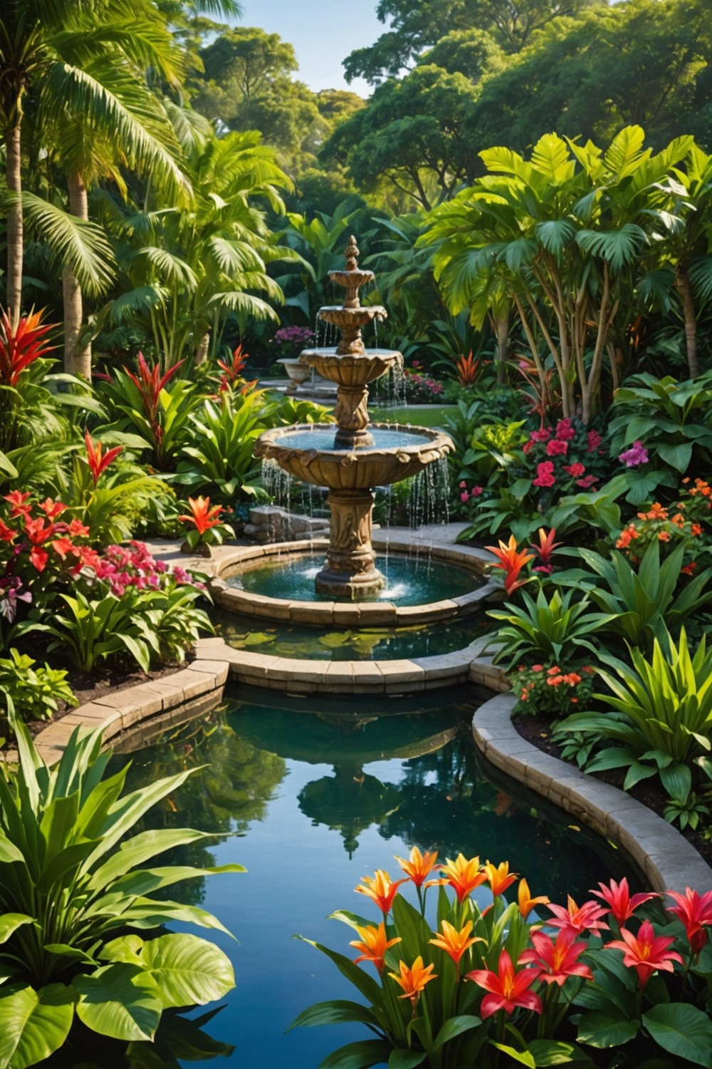 Sparkling Fountain Pond