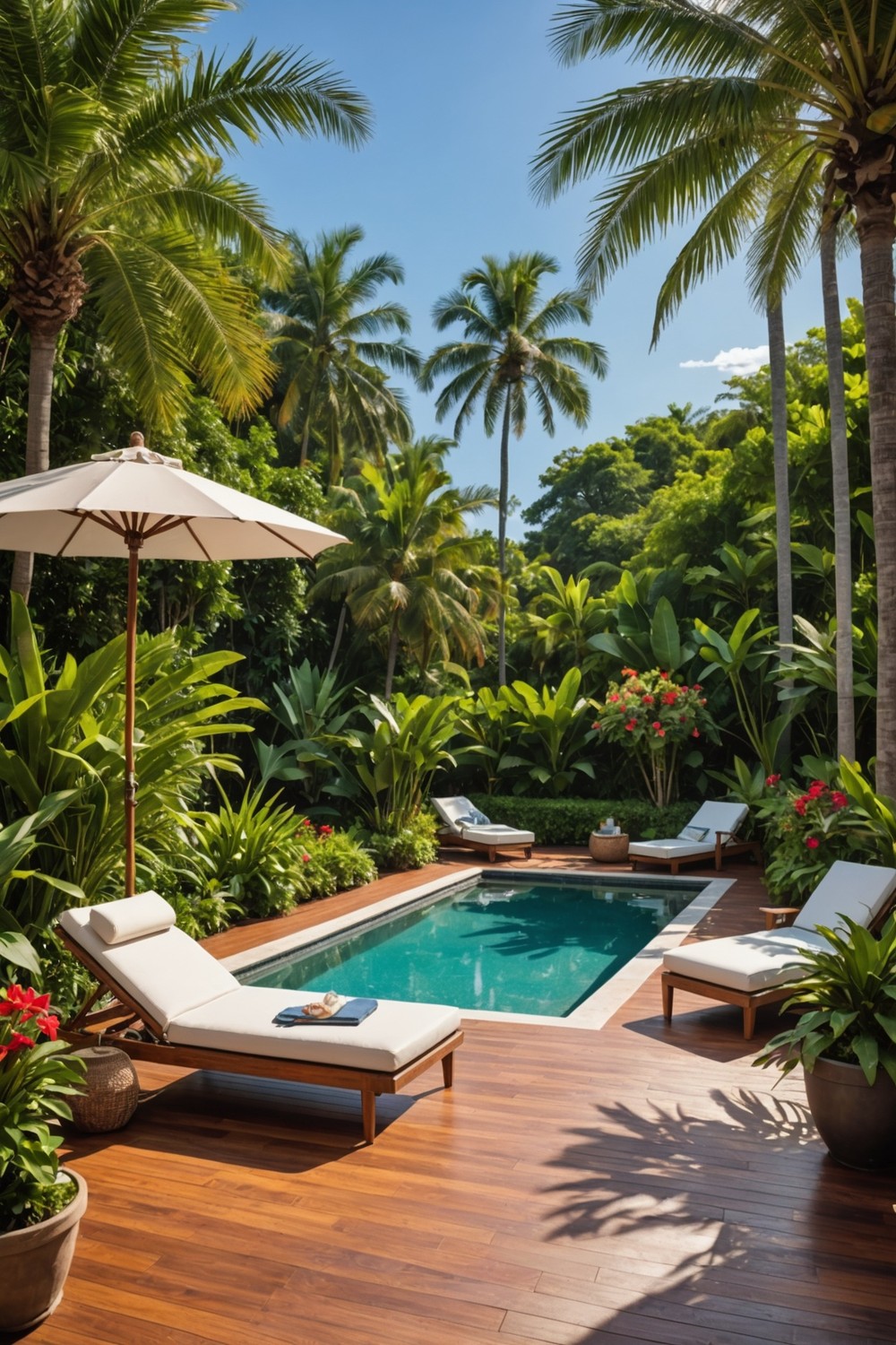 Tropical Inspired Pool Decking Material