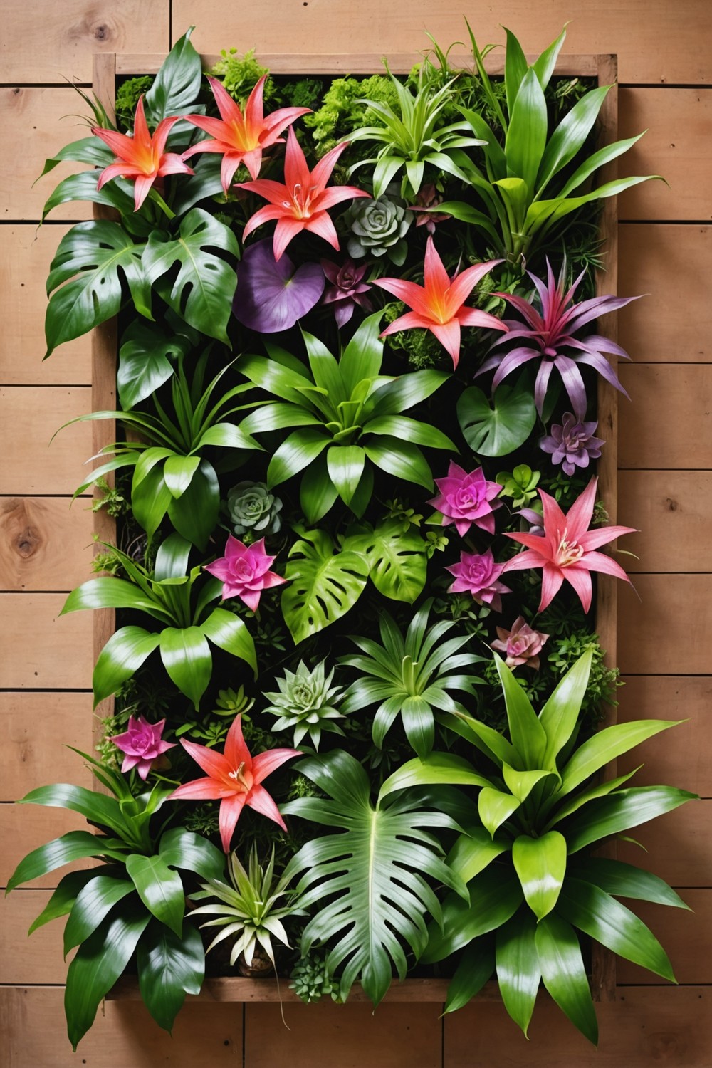 Vertical Garden with Exotic Plants