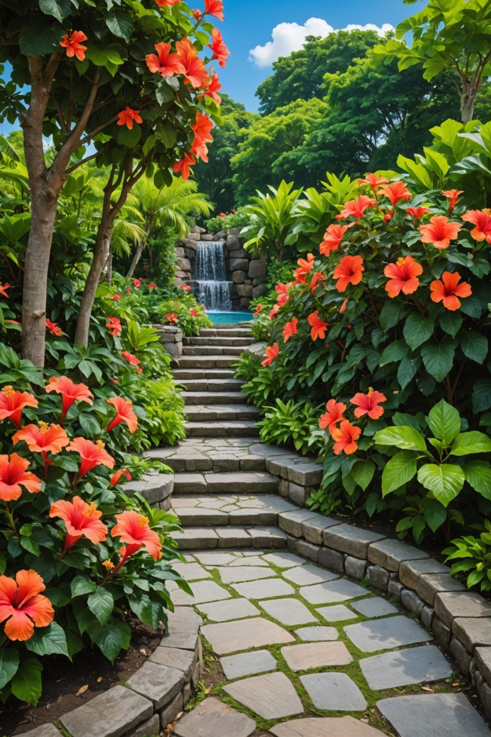 Vibrant Hibiscus Garden