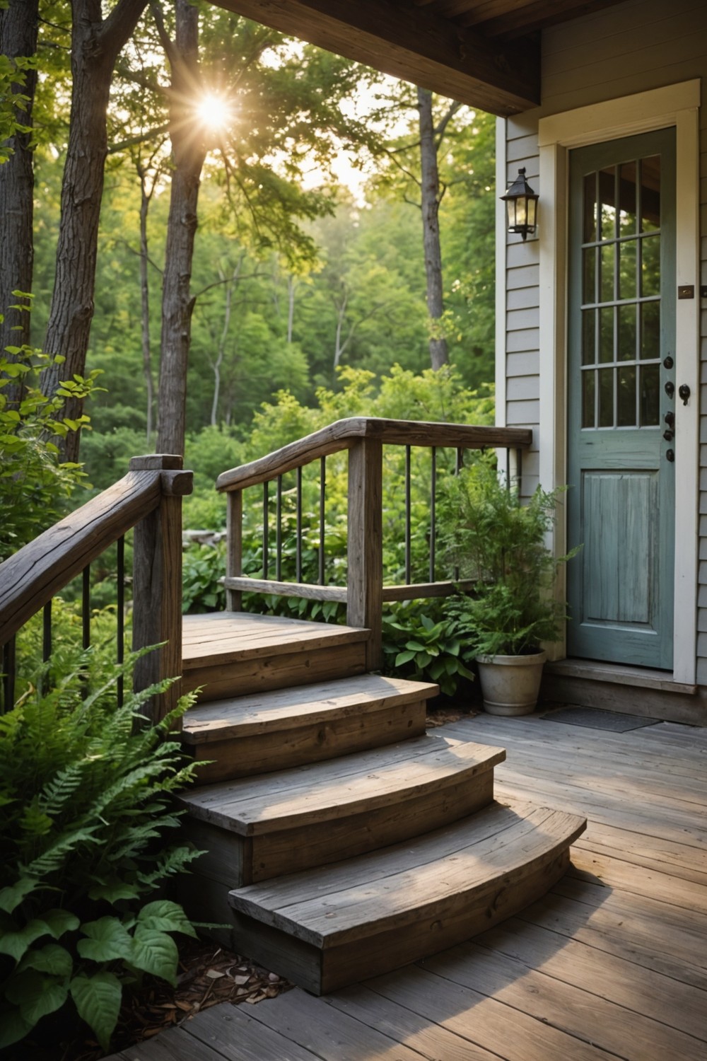 Weathered Wood Railing with Rustic Charm