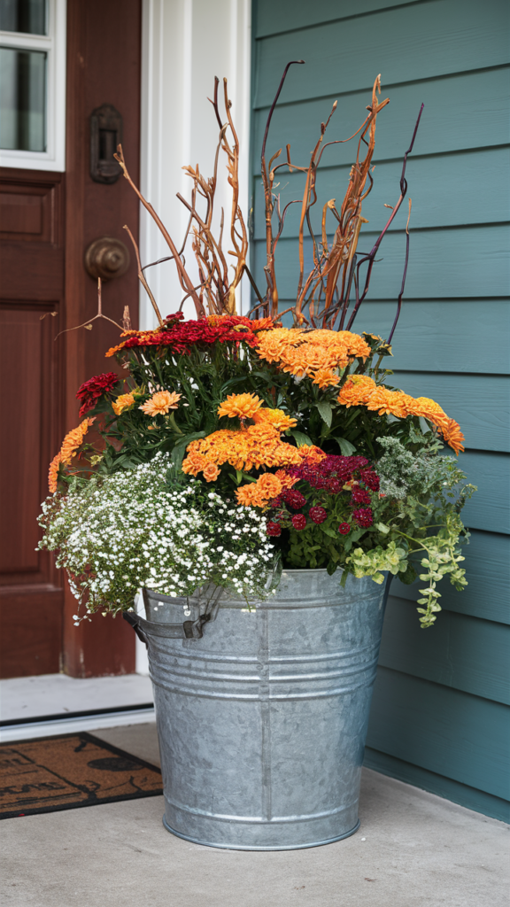 Galvanized Bucket Planters