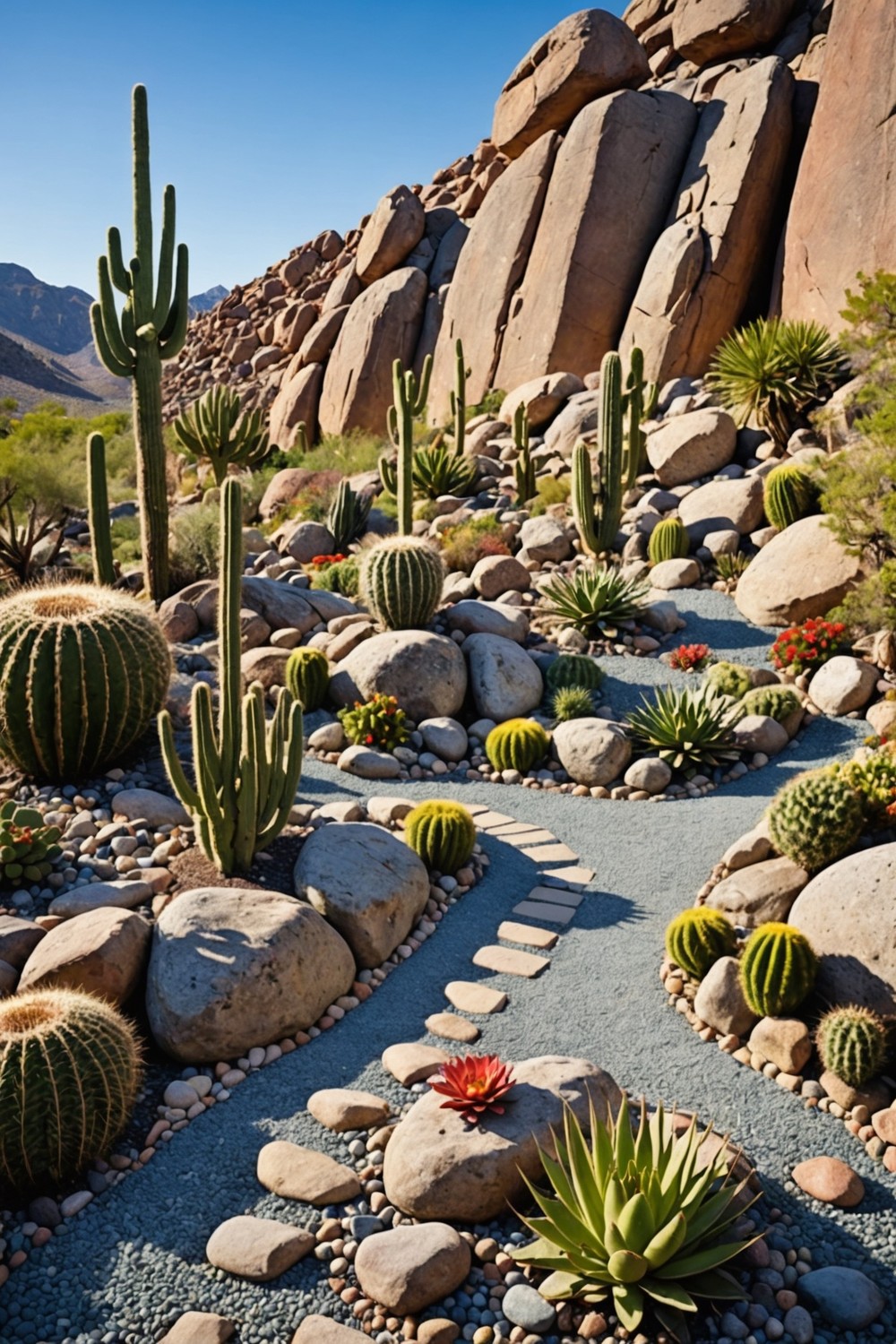 Cactus and Rock Display