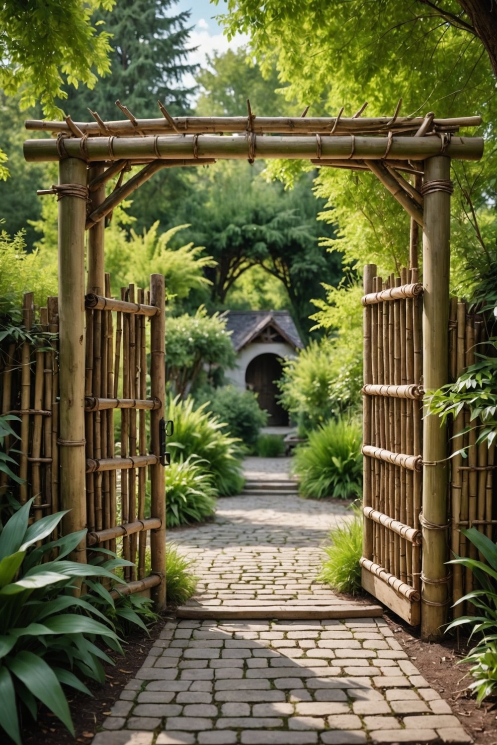 DIY Bamboo Gate with Natural Elements