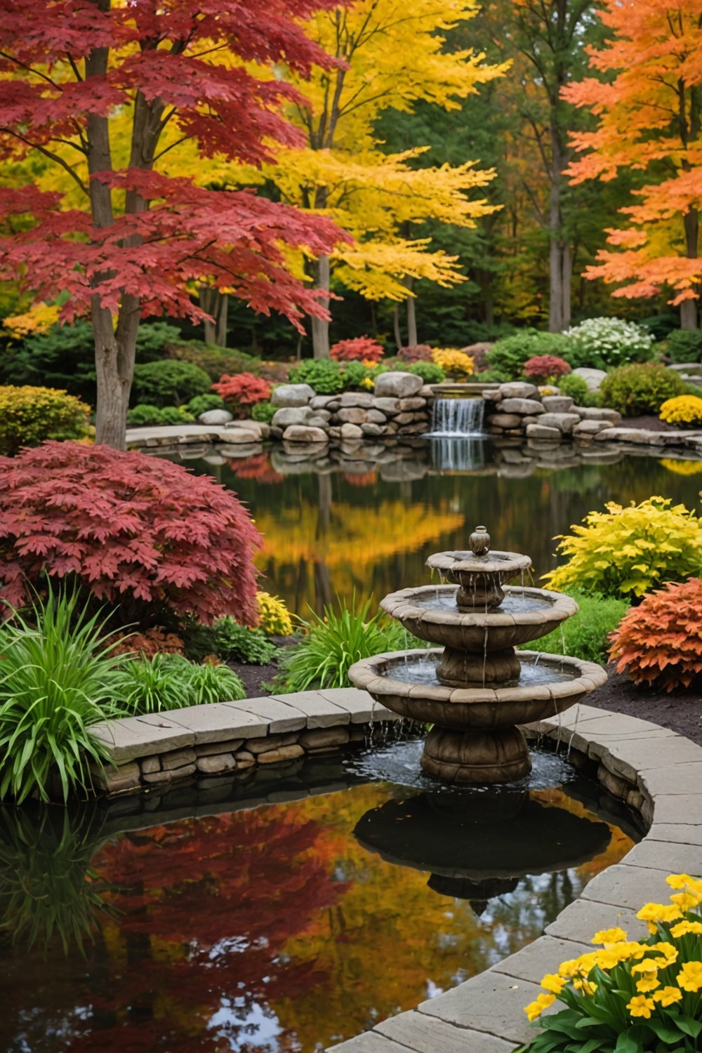 Implement a Water Feature with Fall Foliage