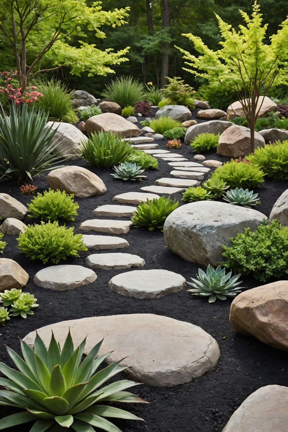 Integrate Boulders into a Rock Garden