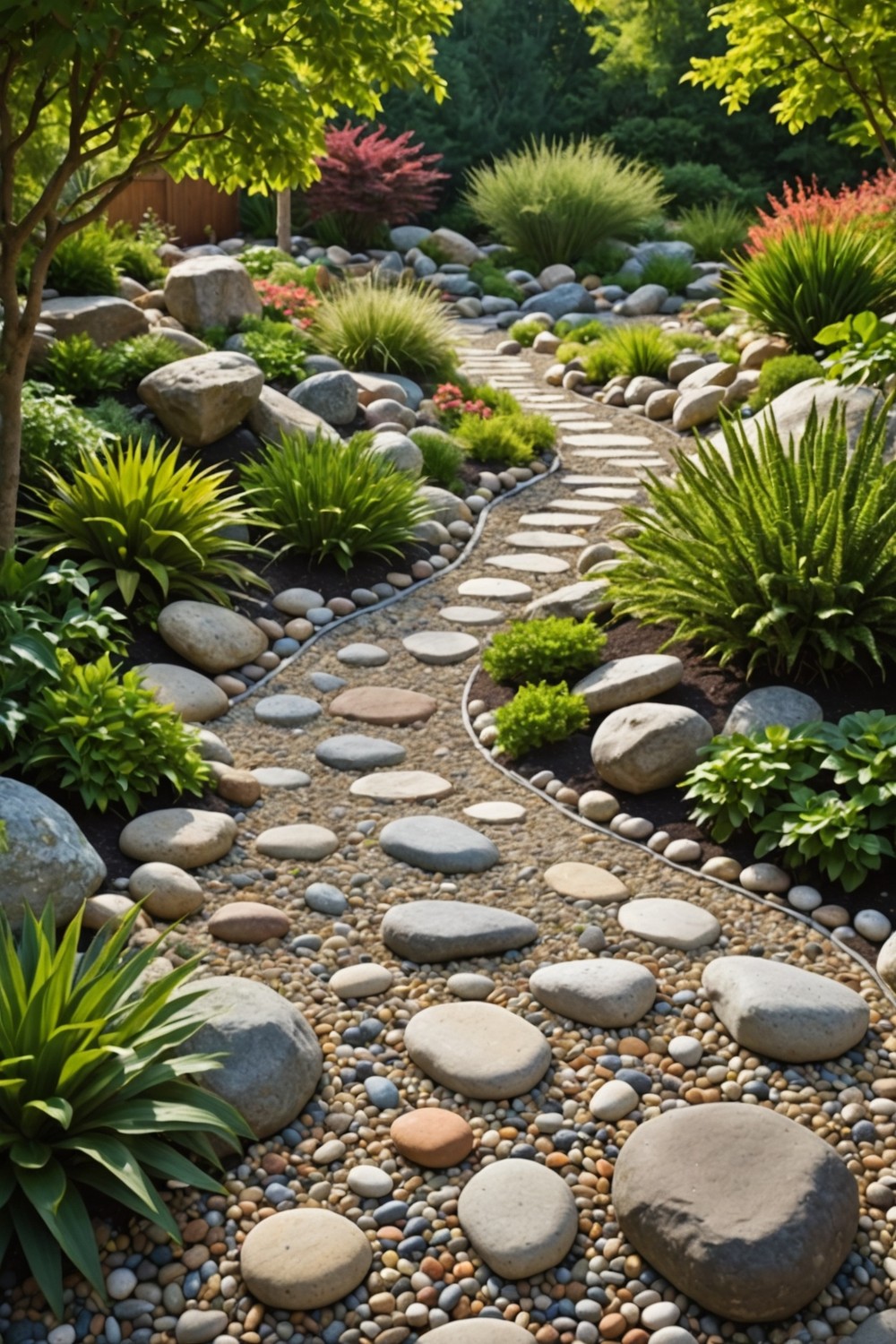 Integrate Pebbles into a Rock Garden