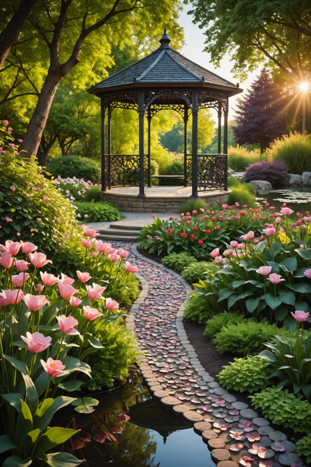 Metal Flower Petal Pathways