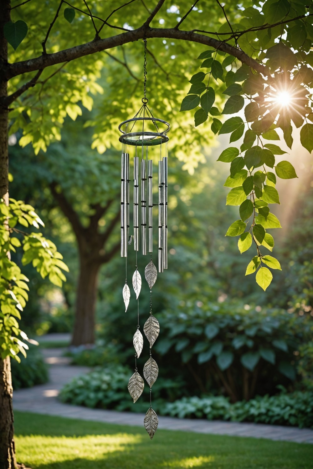 Metal Leaf Wind Chimes