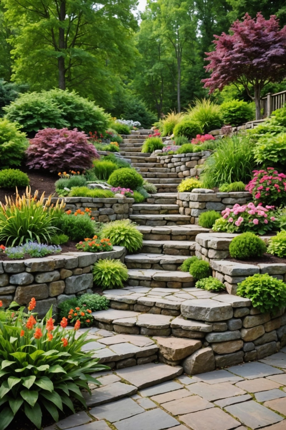 Rock-Covered Retaining Walls