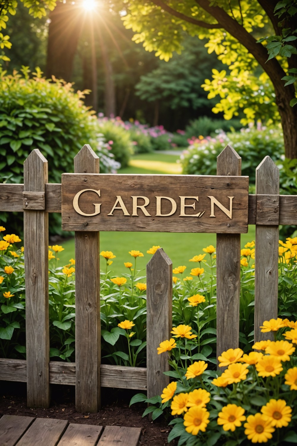 Rustic Wooden Garden Signs