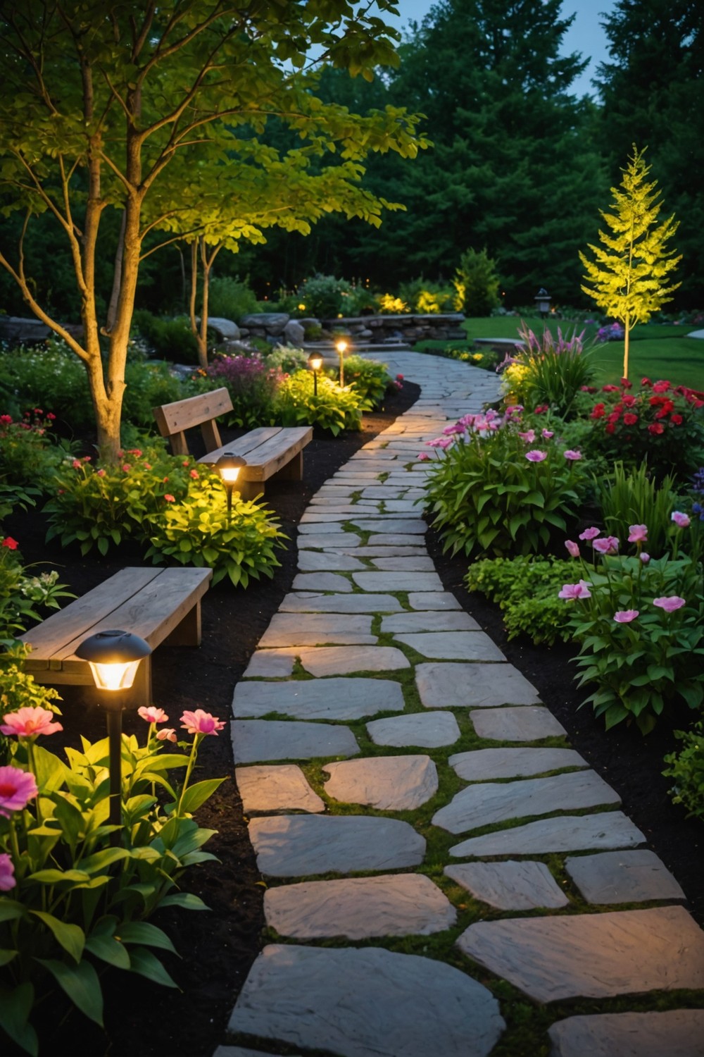 Solar-Powered Garden Lighting