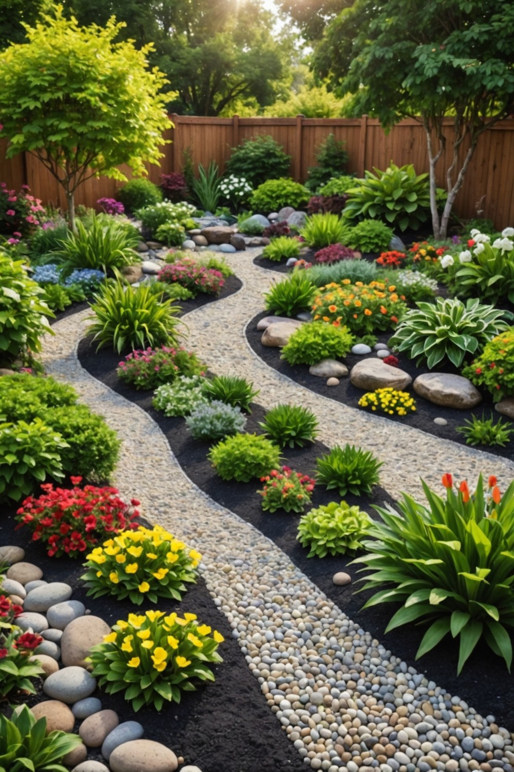 Use Colored Pebbles for a Unique Border