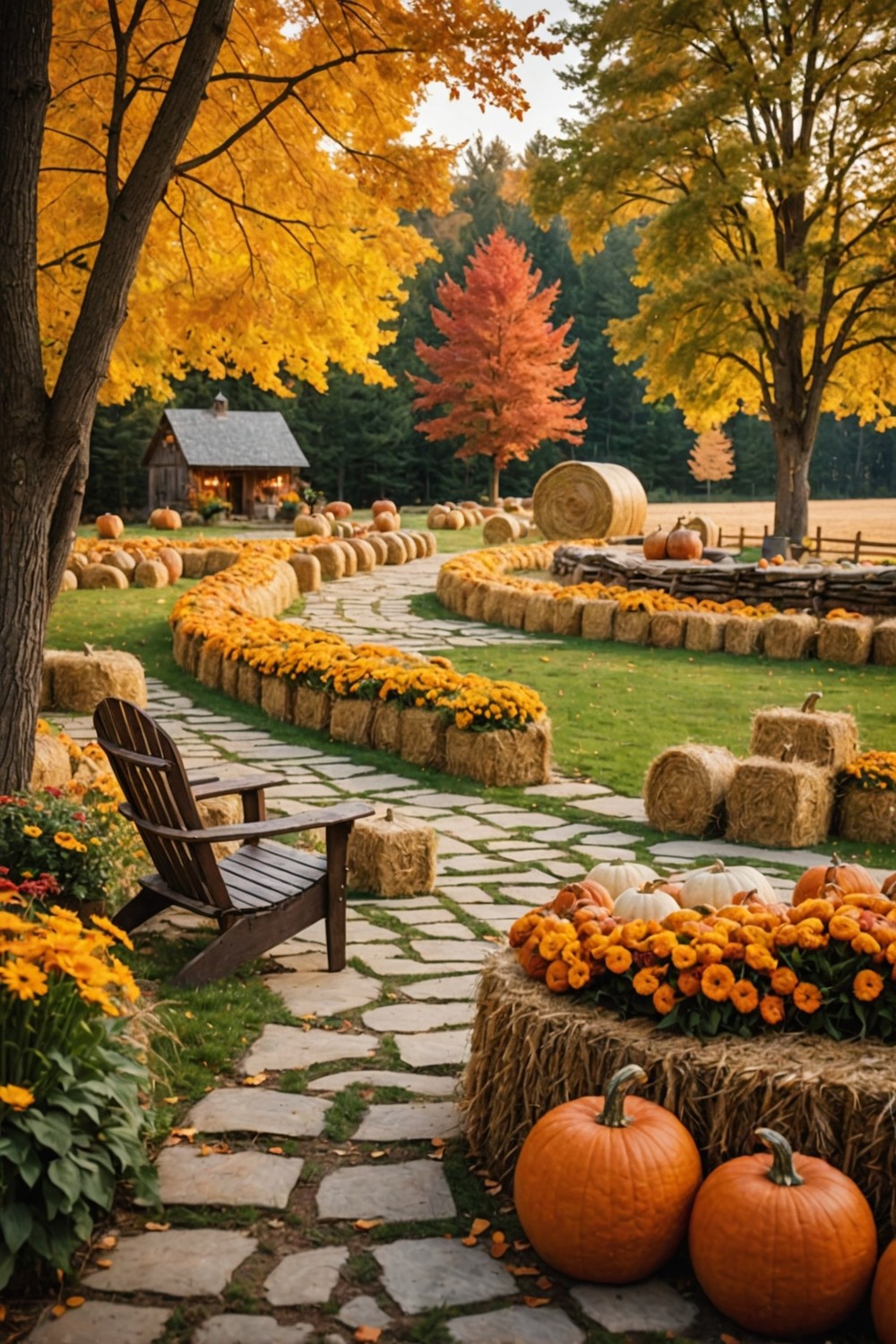 Use Hay Bales for Landscaping Accents