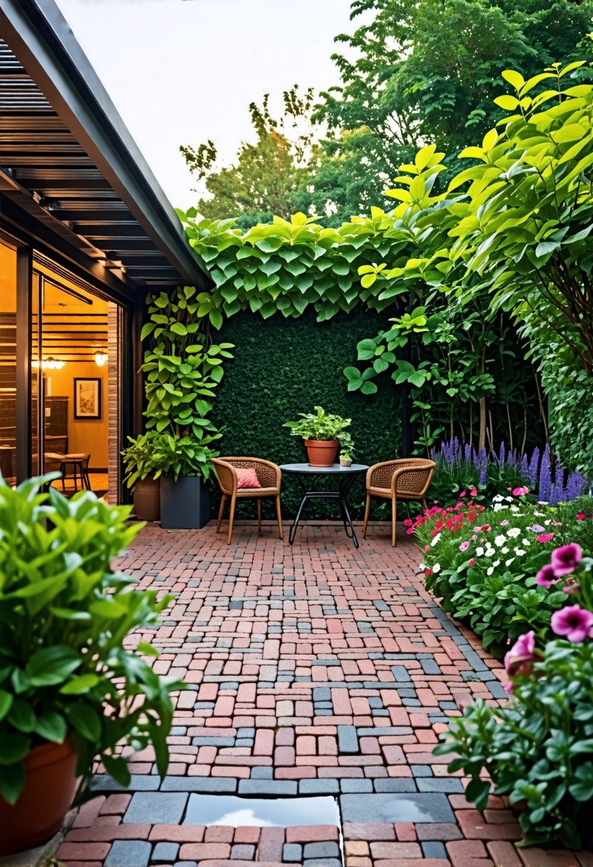 Eco-Friendly Permeable Brick Patio