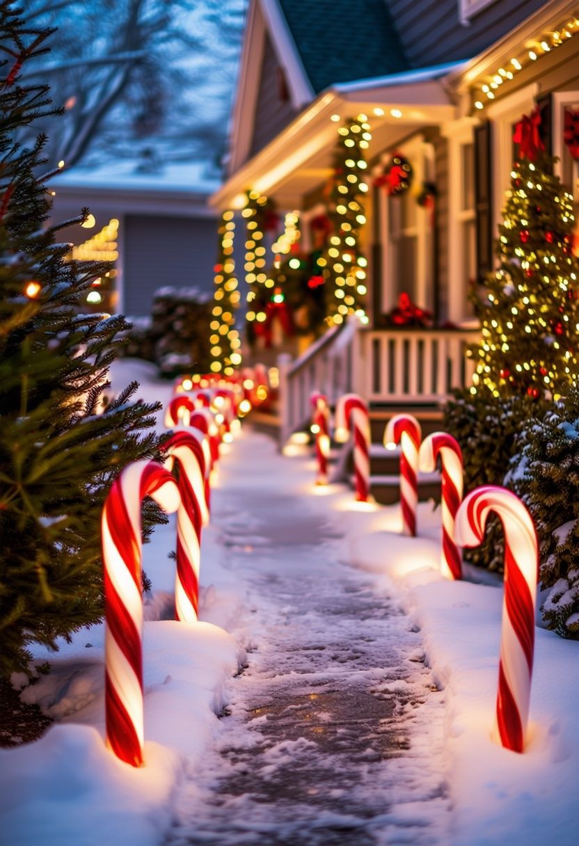 Candy Cane Pathway Markers