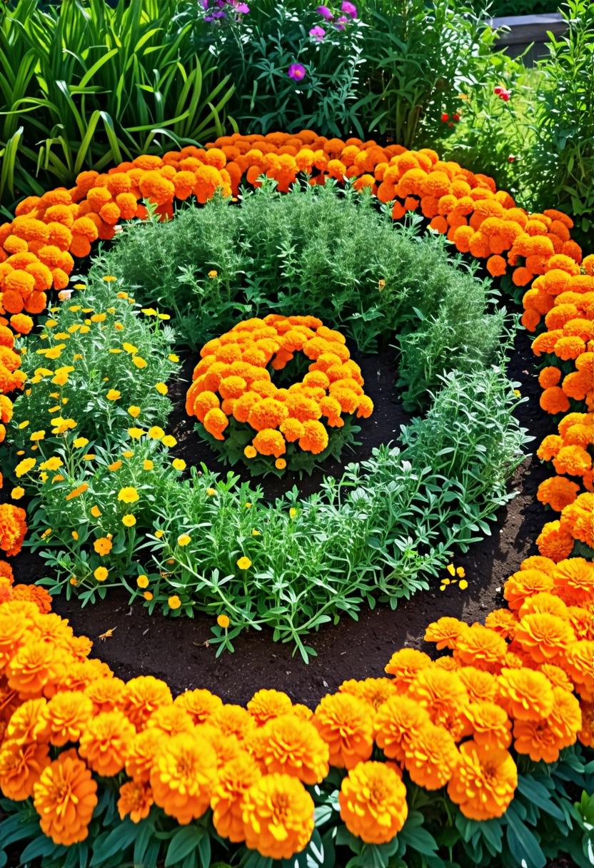 Creating a Marigold Herb Spiral