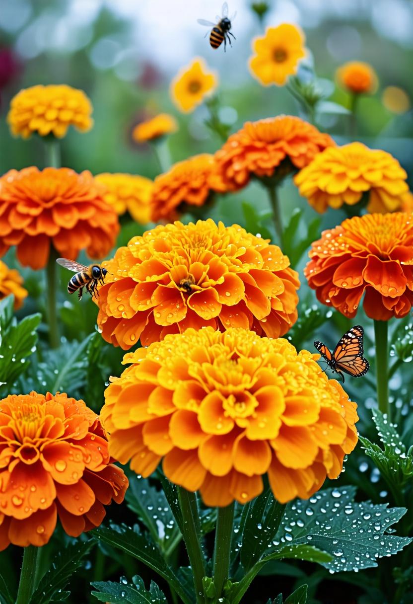 Creating a Rain Garden with Marigolds