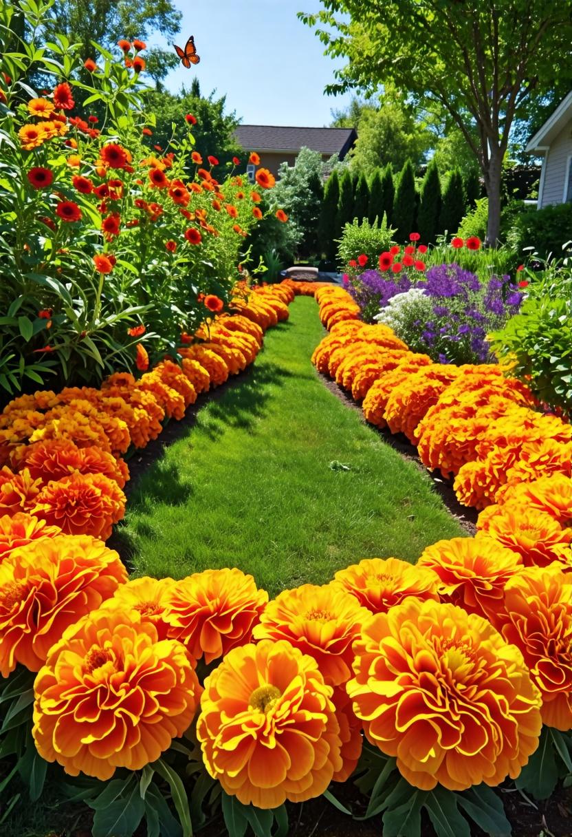Creating Colorful Borders with Marigolds