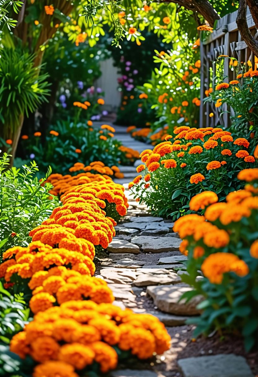 Marigold Pathways for a Vibrant Walkway