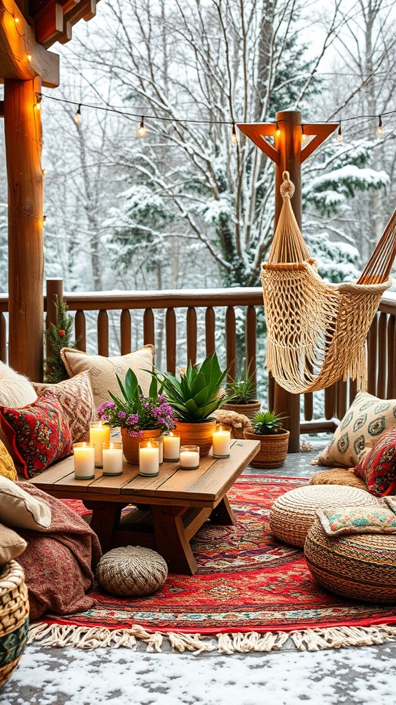 boho patio ideas to create a relaxing winter retreat