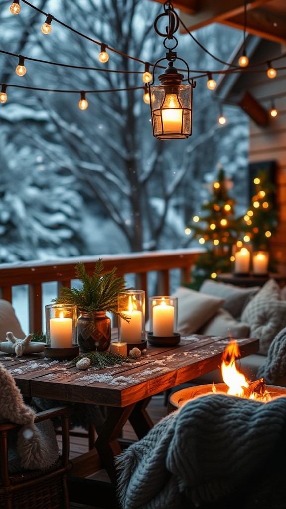 candlelight ideas for a romantic winter patio