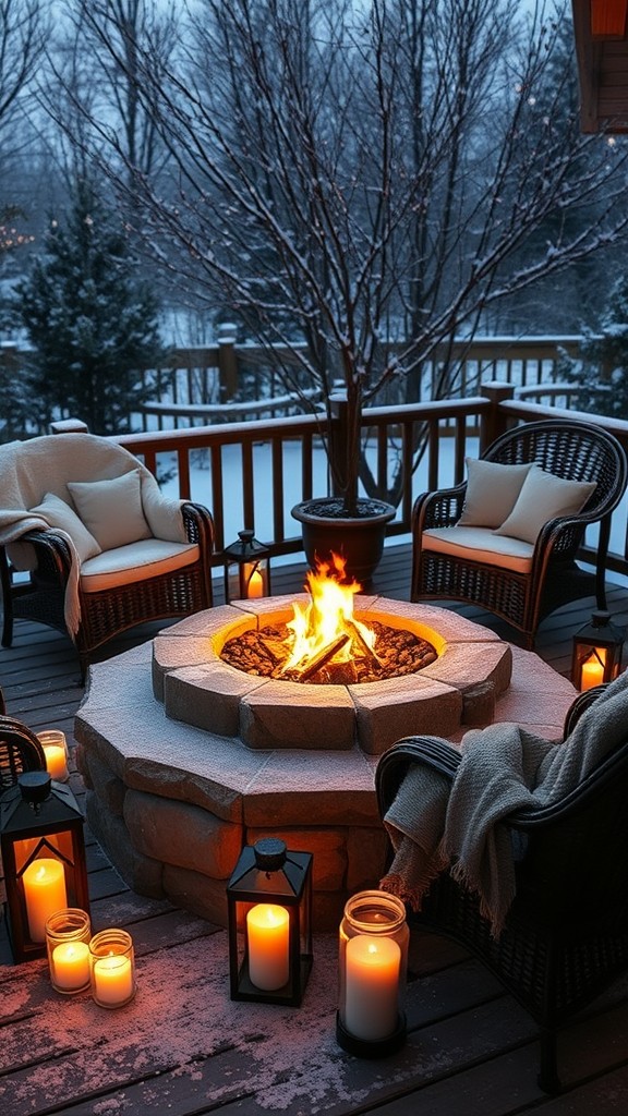 Cozy Fire Pit with Candles