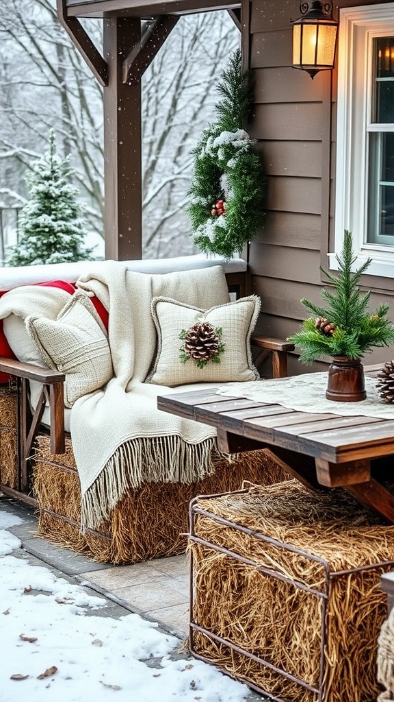 Create Seating with Bales of Hay