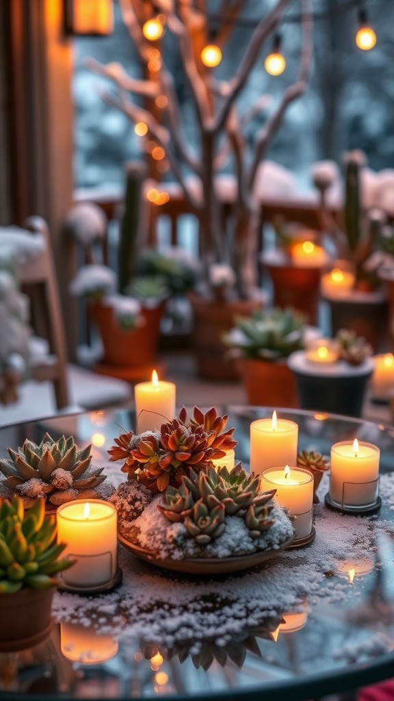 Miniature Candles in Succulents