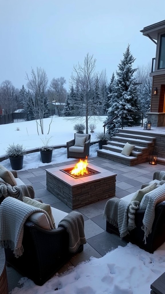 Multi-Level Patio with Elevated Fire Pit