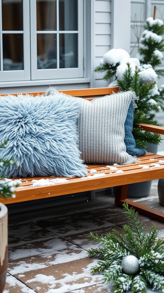 Outdoor Cushions in Winter Fabrics