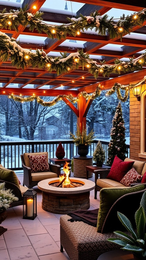 pergola decorating ideas for winter patio