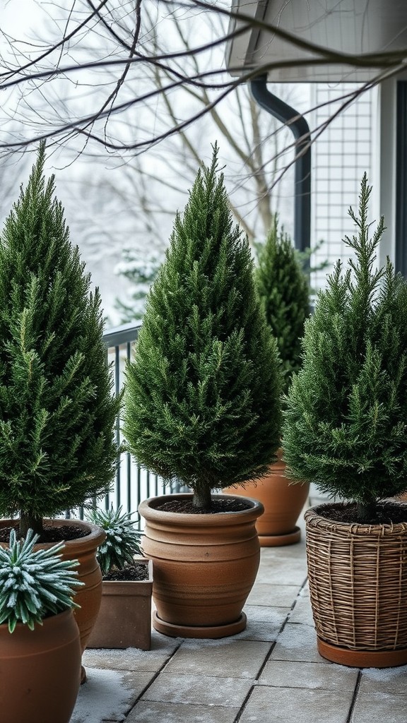 Potted Evergreen Plants