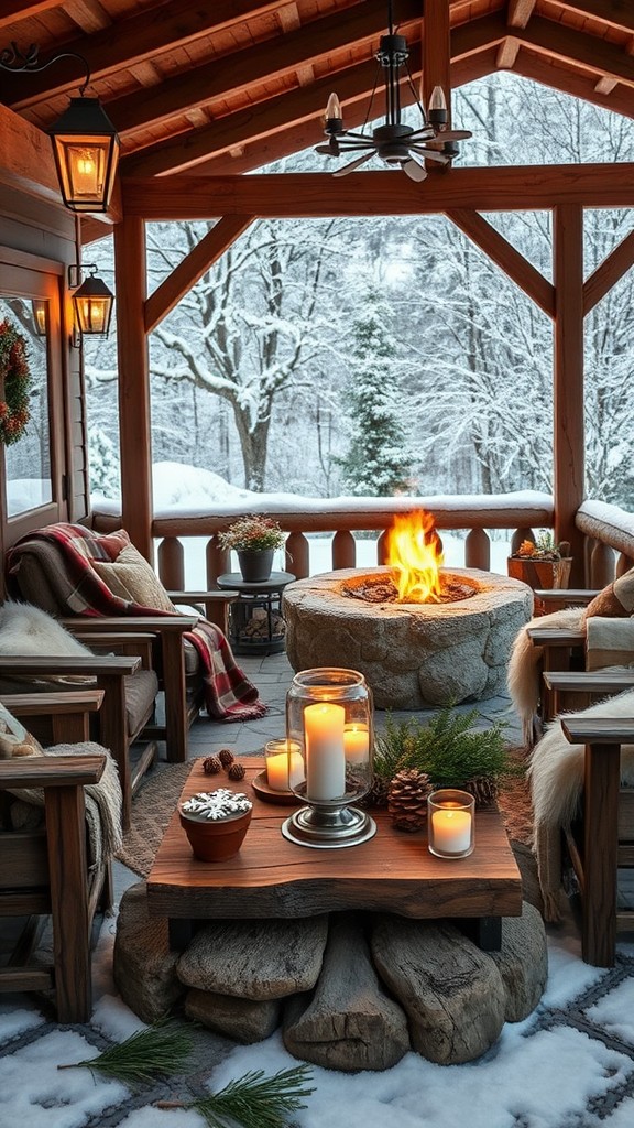 rustic winter patio ideas for a charming look