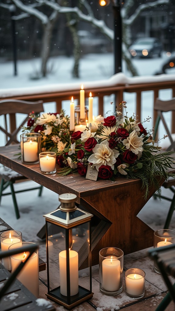 Seasonal Floral Arrangements with Candles