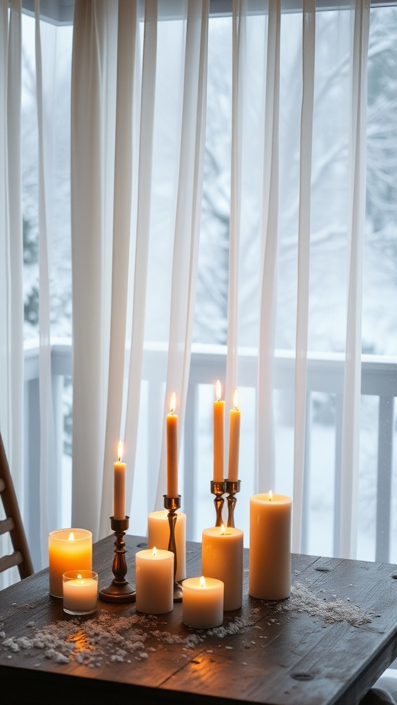 Sheer Curtains with Candlelight