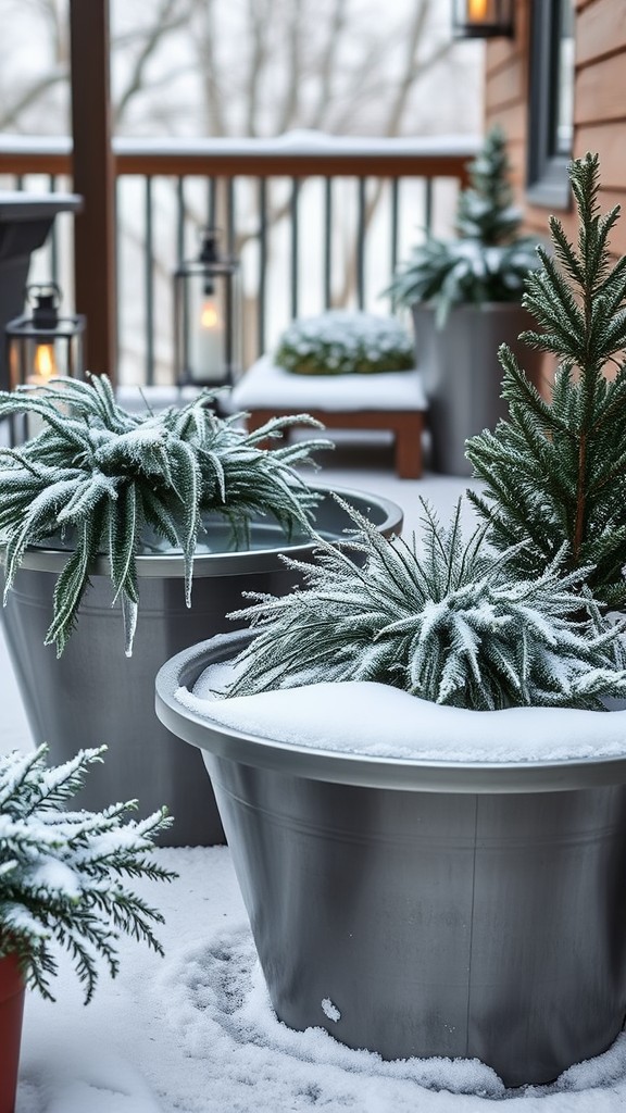 Sleek Galvanized Steel Planters