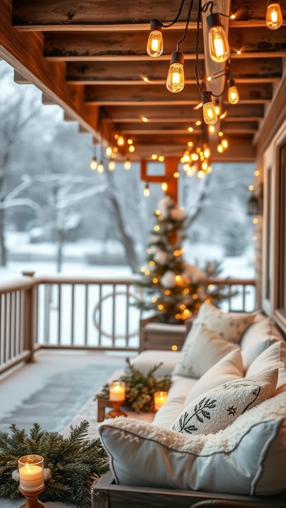 String Candles Across the Patio