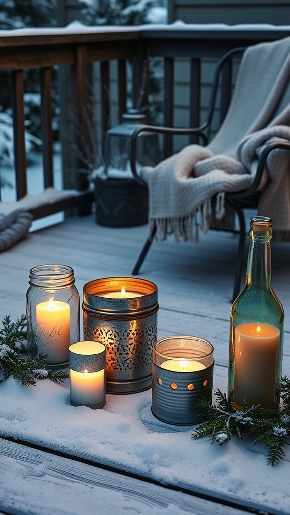 Upcycled Containers with Candle Lights