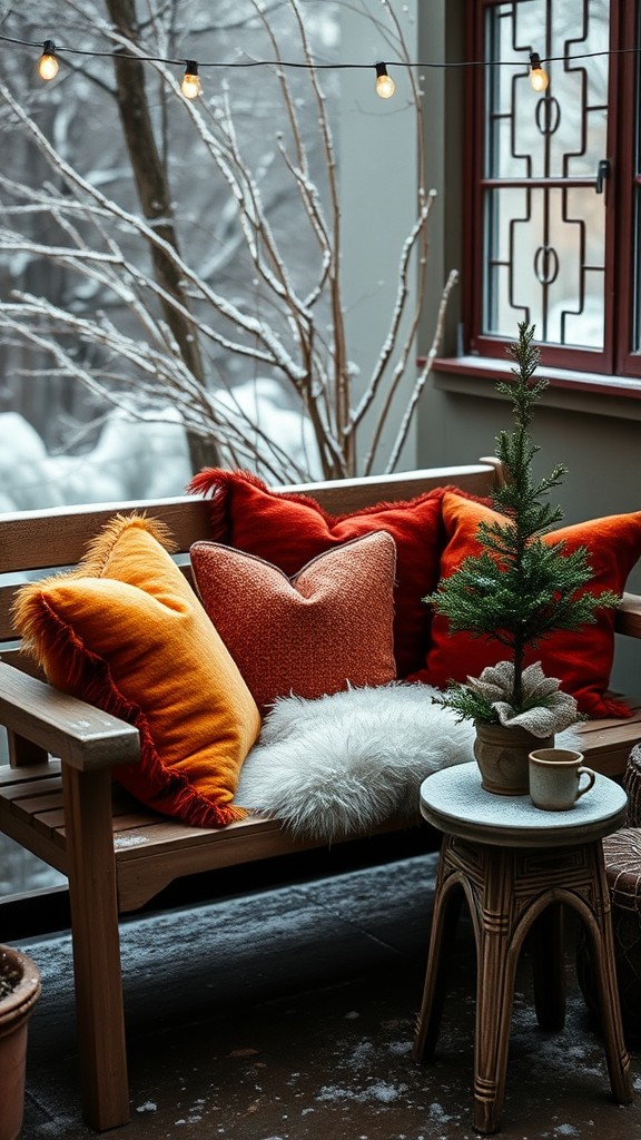 Use Throw Pillows in Warm Colors