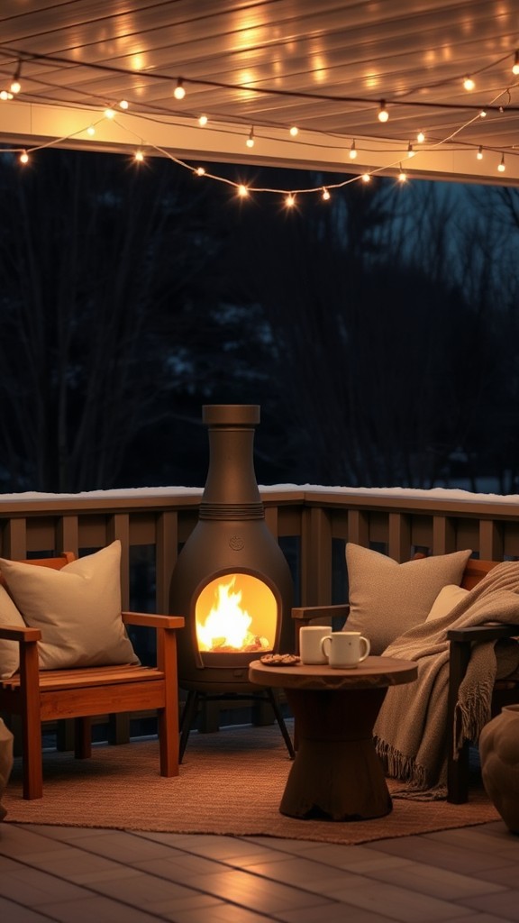 Warmth of a Chiminea on the Patio