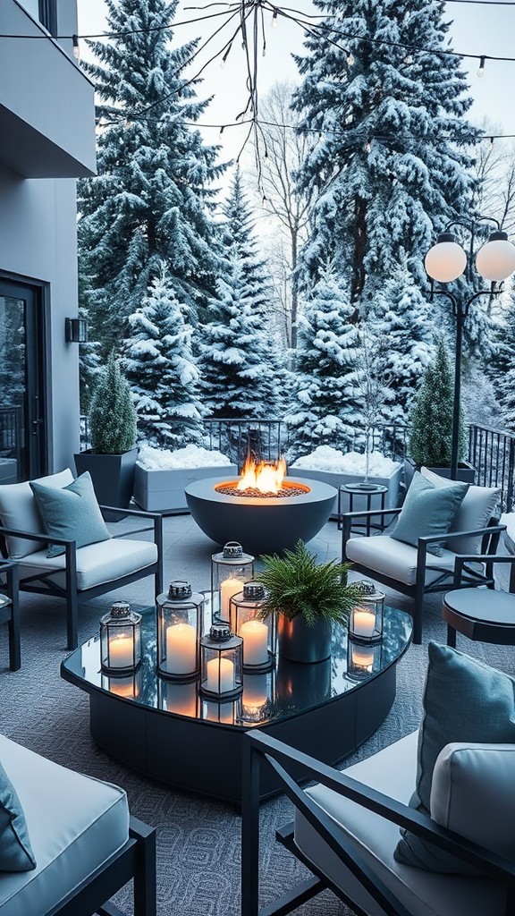 winter-themed patio ideas with a modern twist