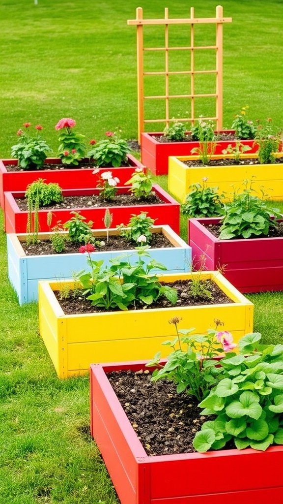 Colorful Raised Garden Beds