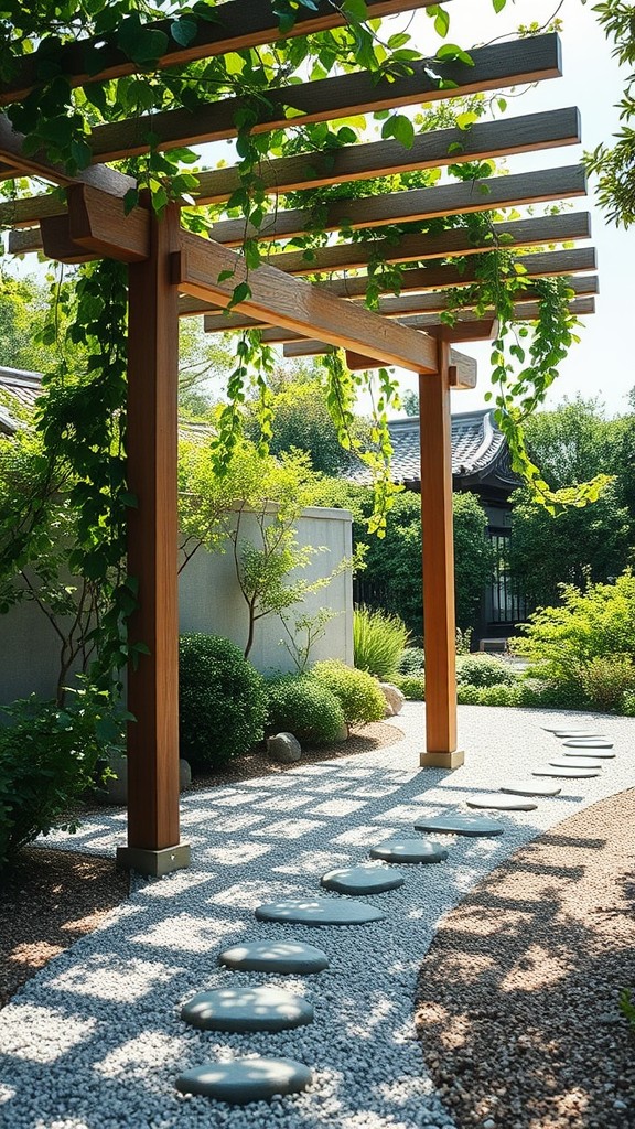 Feature a Pergola with Climbing Plants