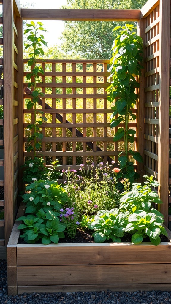 Raised Garden Beds with Lattice Screens