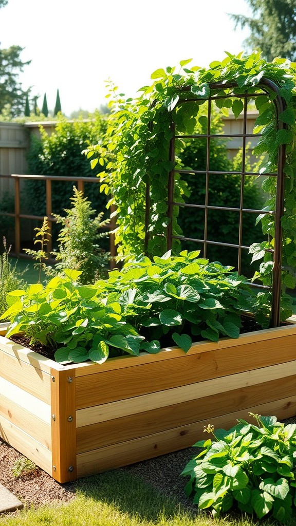 Raised Garden Beds with Trellises